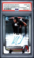 2025 BOWMAN DRAFT CHROME PROSPECT AUTO #CPA-KC KAYSON CUNNINGHAM PSA 9