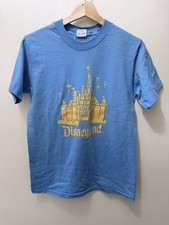 Vintage 80s Walt Disney Disneyland Cinderella Castle T Shirt Blue Nostalgia M