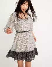 MADEWELL J.Crew NWT $128 Pattern Mix Ruffle Hem Dress Garden Toile Size XS