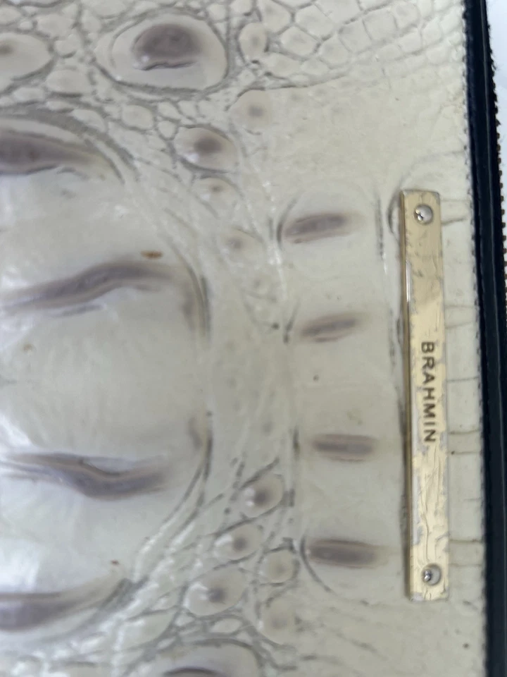 Cartera Brahmin Ady concha de huevo cocodrilo en relieve Melbourne cuero cremallera alrededor Foto 3 de 4