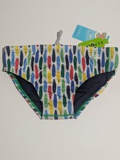 Speedo Eco Endurance Surfboard Print Swim Brief Bright White Mens 30