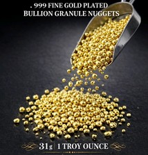 1 Troy Ounce Oz .999 Gold Plated Solid Granules 31.1grams