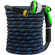 Garden Hose 50FT, NON-EXPANDABLE Heavy-Duty Flexible & Lightweight Water Hose...