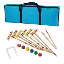 Complete 6 Player Croquet Set with Durable Equipment