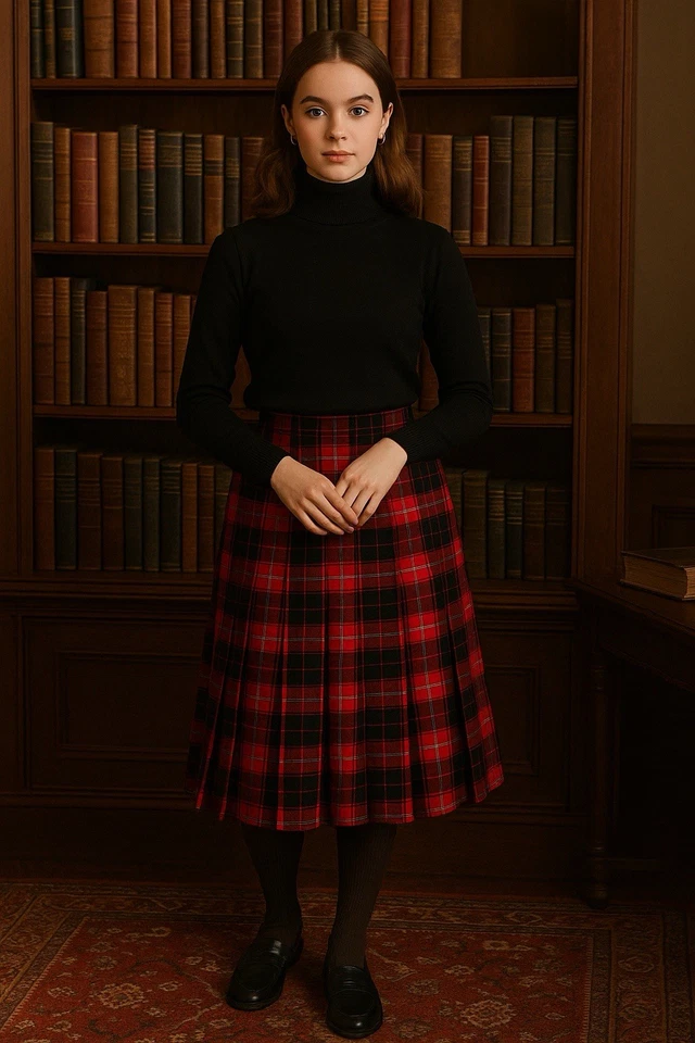 Vtg Pendleton Wool Midi Skirt Womens 16 Cunningham Tartan Academia Holiday USA - Image 2 of 4