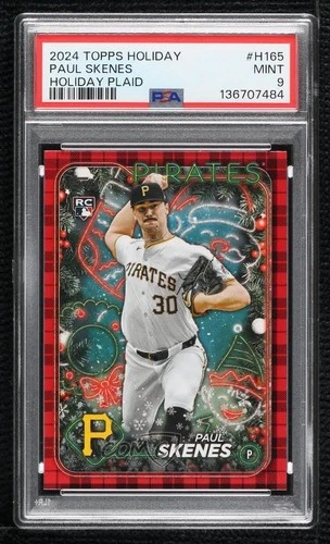 2024 Topps Holiday Plaid Paul Skenes #H165 PSA 9 MINT Rookie RC
