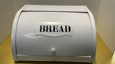Retro Bread Box by Ashland White Metal Tin 6....