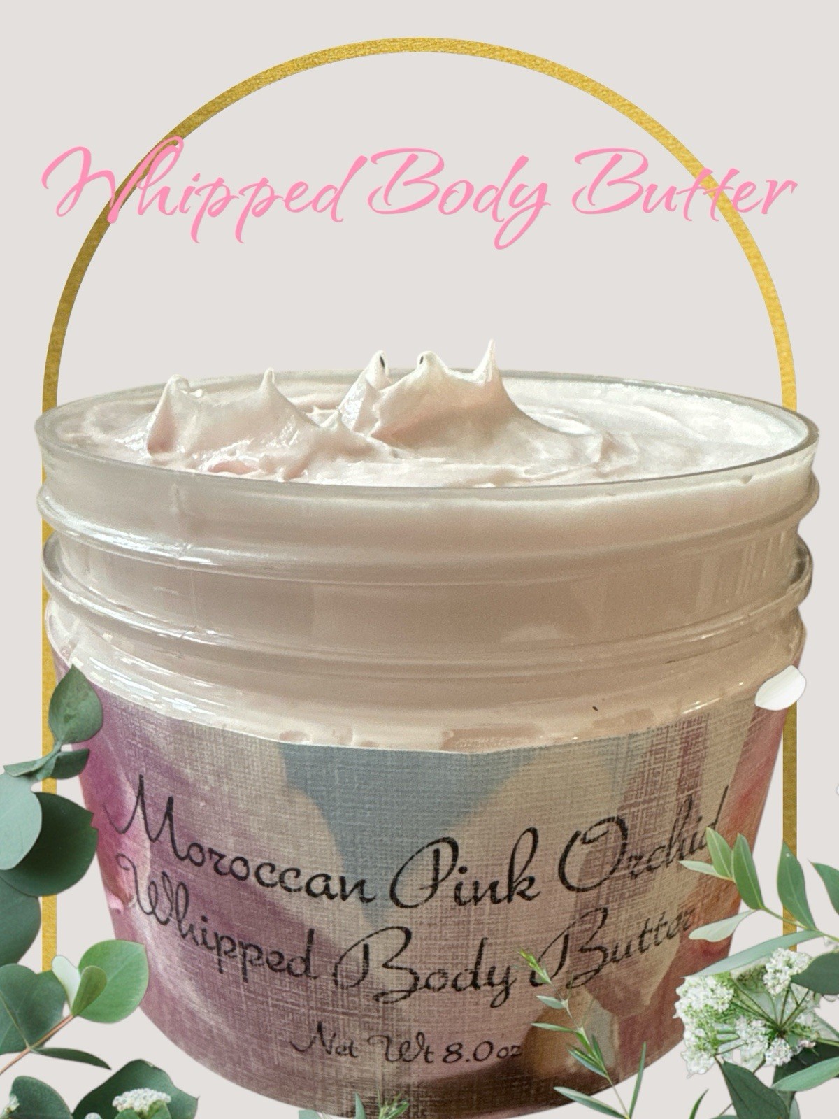 Moroccan Pink Orchid Whipped Body Butter Lotion Cream Moisturizer 