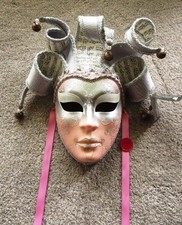 Authentic Venetian Decorative Jester Carnival Wall Mask. Made In Italy