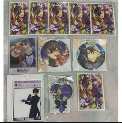 Obey Me Belphegor Cheki 7 Cards Holo Can Badges 2 Acrylic Keychain Room Key