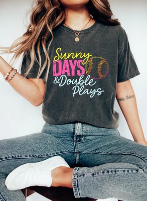 Sunny Days And Double Plays Comfort Tee Game Day Fan