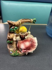 Vintage Rare Relpo Blondie Girl on Tree Branch Swing Planter 157 TOO CUTE