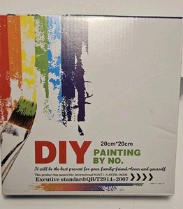 DIY Paint by Numbers Kit 20cm x 20cm Canvas with Paint & Brushes
