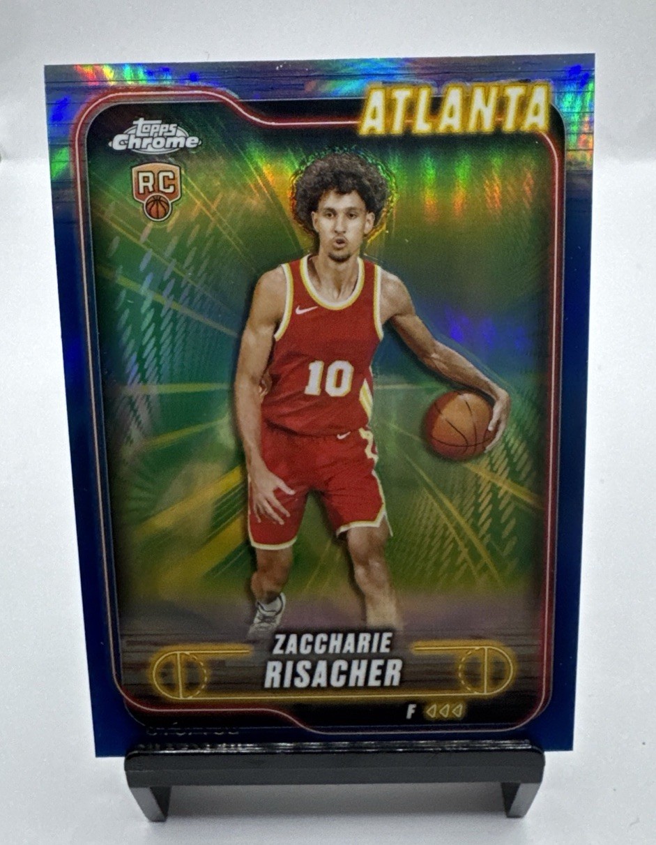 2024-25 Topps Chrome - Zaccharie Risacher #169 Blue Refractor /150 (RC)