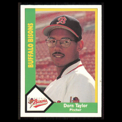 Dorn Taylor #10 1990 CMC Minor League Buffalo Bisons Baseball Card MLB NM
