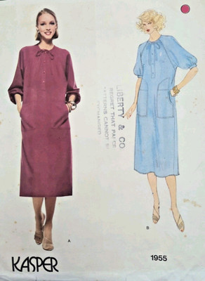 Vintage 1970s Vogue American Designer 1955 Kasper Dress Sewing Pattern B36''UNCUT