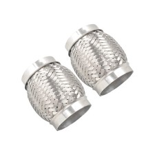 2PCS Exhaust Flex Pipe Stainless Steel Double Braid Long Heavy Duty 3''Inch x...
