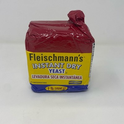 Fleischmann's Instant Dry Yeast 1 lb Brick - Fast-Acting (Yellow/Red)
