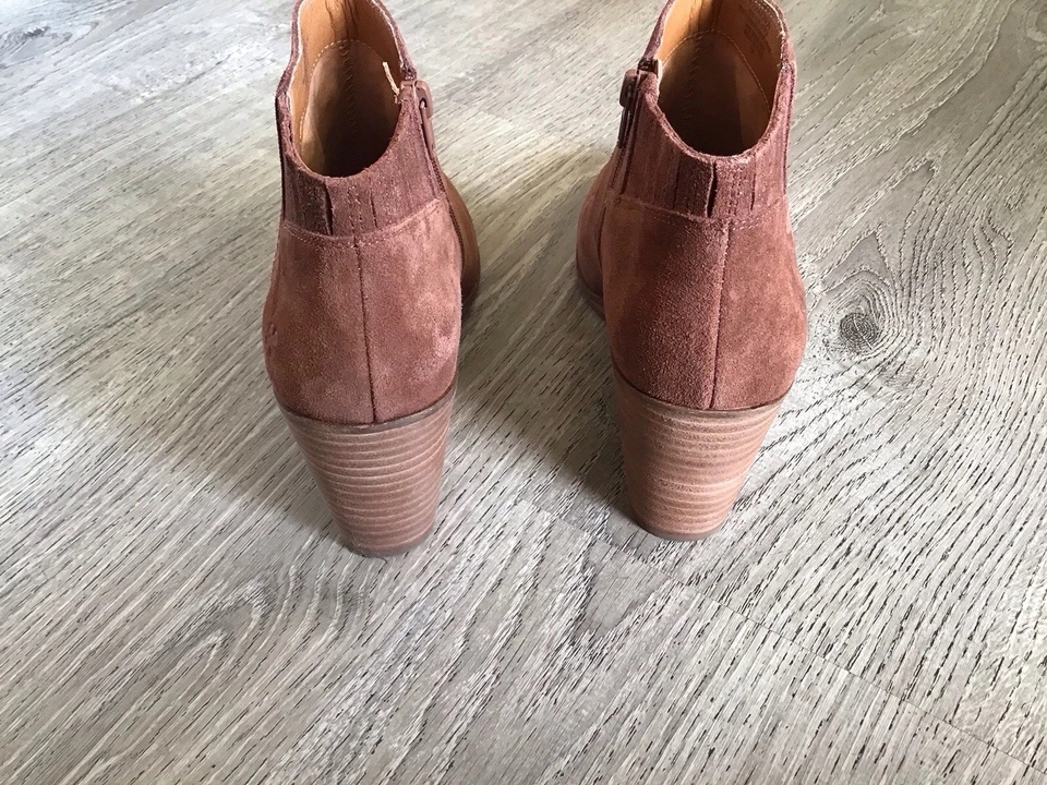 Lucky Brand Womens Zorla Size 8.5 M Nubuck Brown Wedge Ankle Bootie - Image 4 of 4