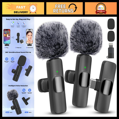 Wireless Lavalier Microphone for iPhone & Android - Noise Reduction, Clear Sound