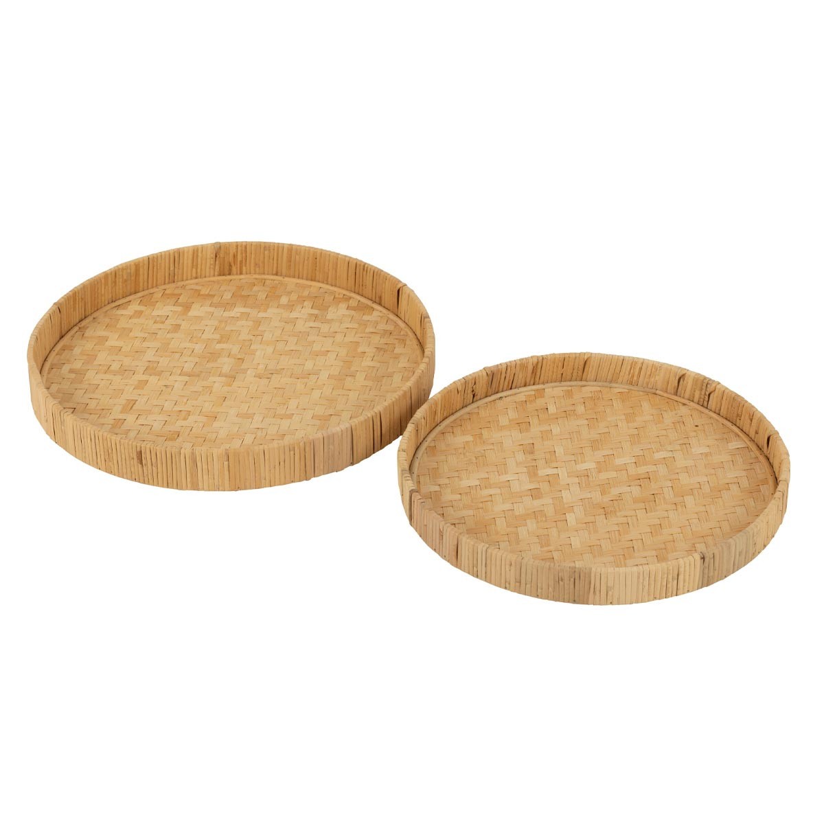 Plateaux en bambou leger Refugio lot de 2 de 45cm pour transporter la vaisselle sans glisser