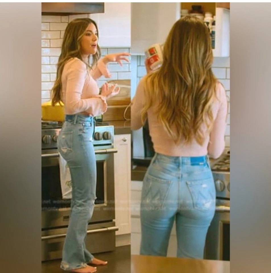 Jeans desgastado Mother Superior cintura alta piloto skimp tamanho 31 novo com etiquetas azul 31x31 - Imagem 3 de 4