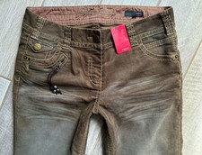 River Island 12 L W32 L33 Mid rise bootcut khaki brown cord jeans NEW