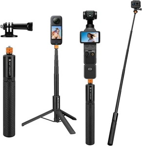 K&F CONCEPT 47inch Invisible Selfie Stick Extension Pole pour Insta360 GoPro DJI