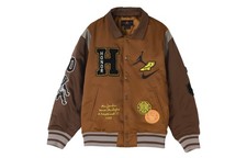 Jordan Embroidered Patch Baseball Collar Fitted Thick Sports Jacket