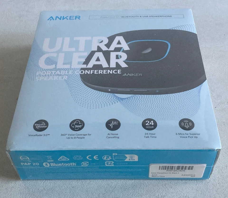 Enceinte de conférence portable Anker Ultra Clear PowerConf S3 NEUVE SCELLÉE - Photo 3/3