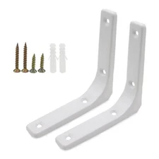 2 Pack Wall Shelf Support Bracket 4 Inch White L Corner Wall Mount Brackets f...