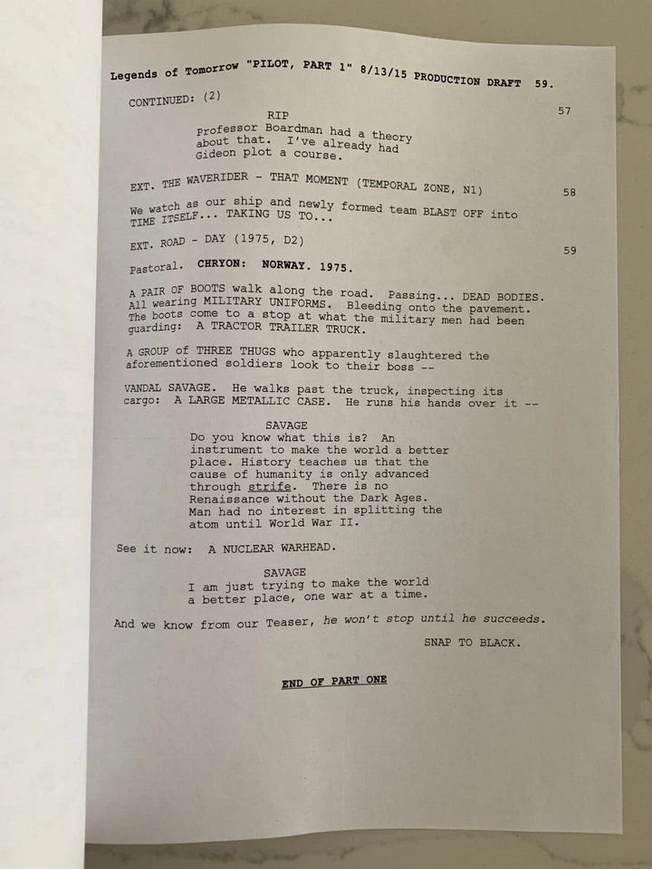 DC's Legends of Tomorrow S1E1 Cast Signed Script Original. + Caity Lotz Card - Image 4 of 4