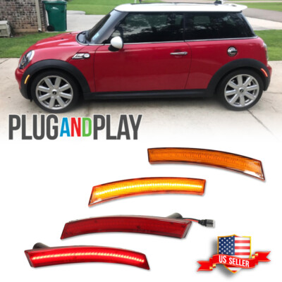 Amber Front & Red Rear LED Side Marker Lights For 02-08 Mini Cooper R50 R52 R53
