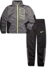 NEW Nike Little Boys 2-Pc. Colorblocked Tricot Track Suit Set 4 Grey/Oxford