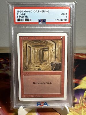 1994 MTG Magic the Gathering Card Tunnel Revised PSA 9 Fresh New Slab ...
