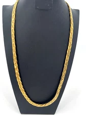 Napier 14” Gold Tone Heavy 4 Strand Braided 5/8" Width Signed Necklace MINT