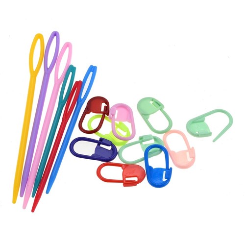 Portable Beech Wood Handle Crochet Hooks Set Case Knitting Needle Stitch Markers - Picture 9 of 20