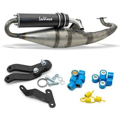 Échappement complet LeoVince HAND MADE TT Black Edition aluminium pour Minarelli - Photo 1/4