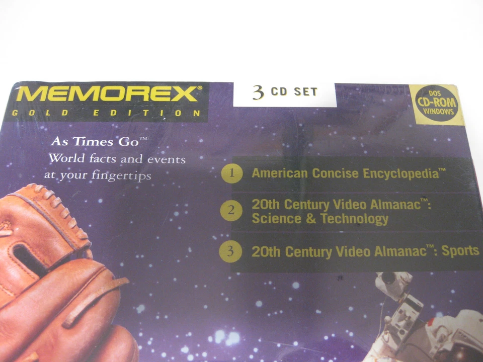 Vintage IBM PC Software Memorex Gold Edition "As Times Go" DOS CDROM 1995 Sealed - Image 2 of 4