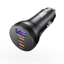 Fast car charger USB C 3 Ports ( QC+ PD)90W for Samsung S25FE S25ultra s25edge