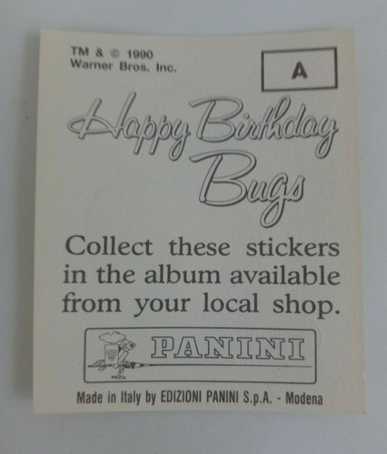 1990 Panini Happy Birthday Bugs (Pick Your Sticker) - Picture 303 of 343