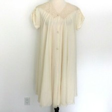 Lenora Nightgown Womens SMALL Lingerie Ivory Vintage Robe Flowing 1950's Girly