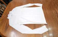 Ego7, New, long sleeve quarter zip mesh show shirt, white, IT-48 (~USA 12) $169