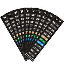 10 PCS Lot Aquarium Thermometer Strips Fish Tank Temperature Sticker Dual °F °C