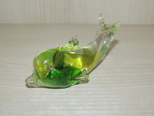 Original Mid.20th Murano Glass Dolphin Figurine ,green color ,Italian glass art - Picture 3 of 7