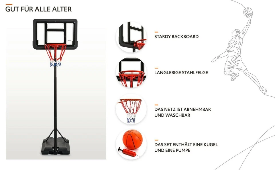 Basketballkorb mit Ständer Basketballanlage wetterfest Board Basketball TORONTO - Bild 2 von 4