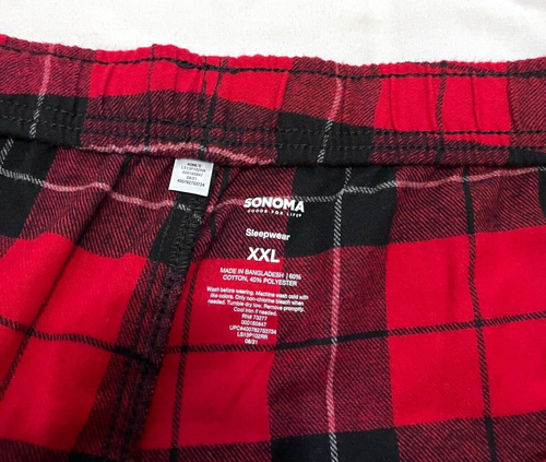 Pajamas Pants Men's XXL Flannel Red Buffalo Plaid Bottoms Drawstring Pockets - Picture 2 of 10