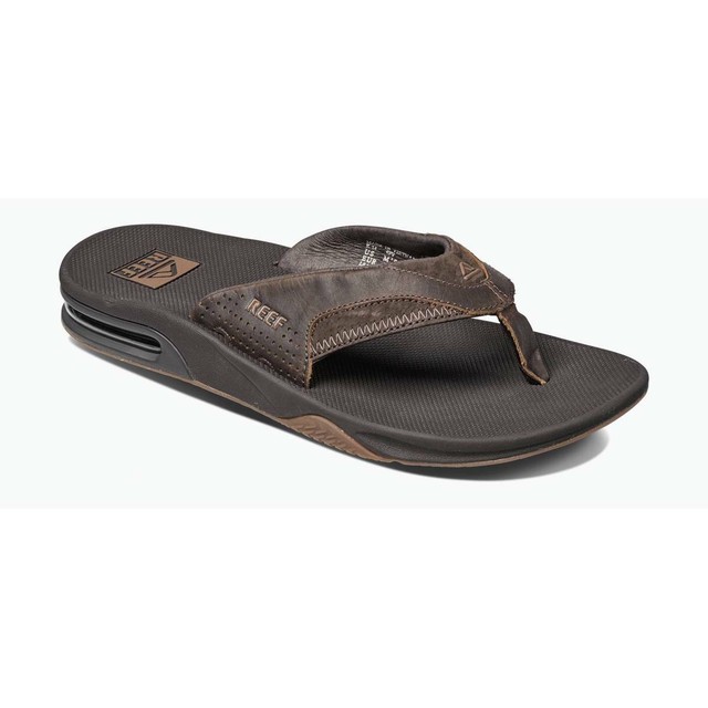 reef leather fanning flip flops
