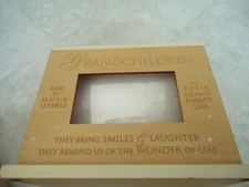 Oak Wooden Framed Star Grandchildren Photo Album 50 Double Sided Pages 5 ½” X 7”