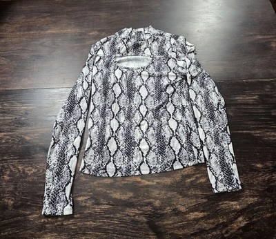 Eye Candy Juniors Black/White Snake Print Keyhole Chest Size Medium 